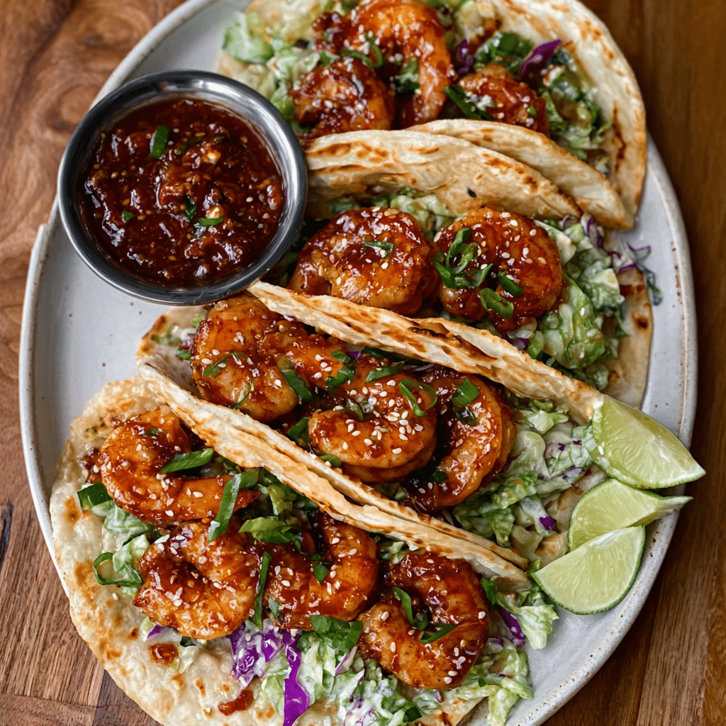 Korean Gojujang Shrimp Tacos: A Flavorful Delight!