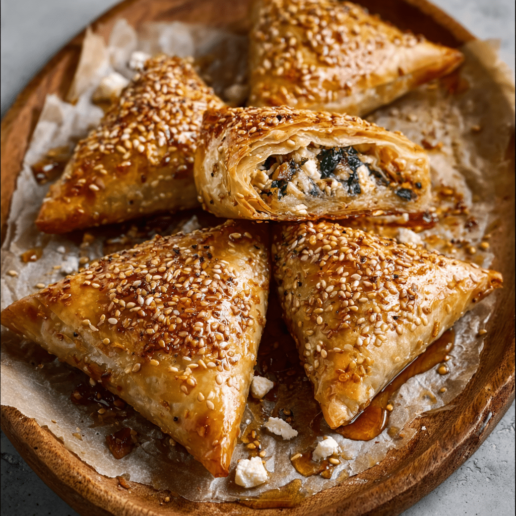Modern Börek Rolls with Spinach, Feta & Honey Drizzle!