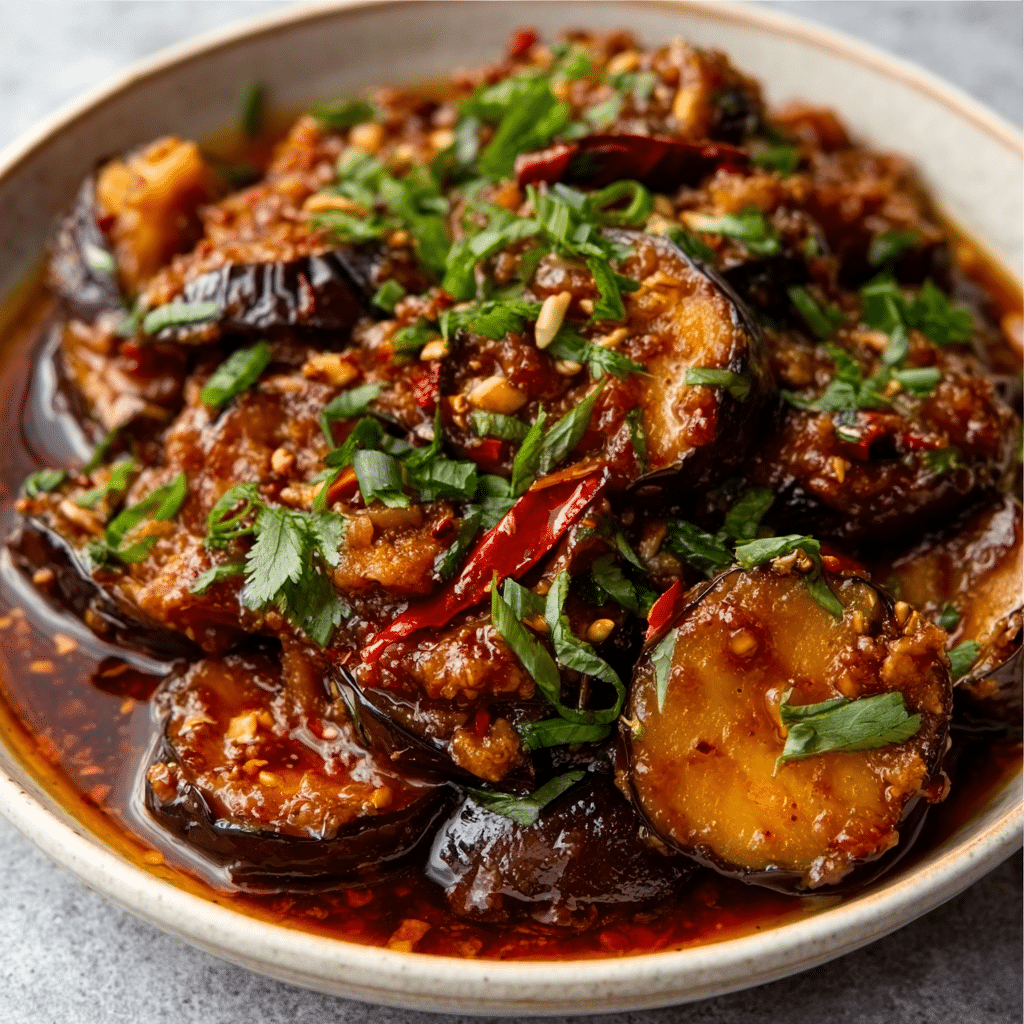 Sichuan Chili-Garlic Eggplant Bites