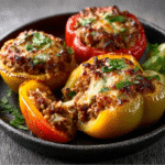 South African Bobotie-Stuffed Peppers