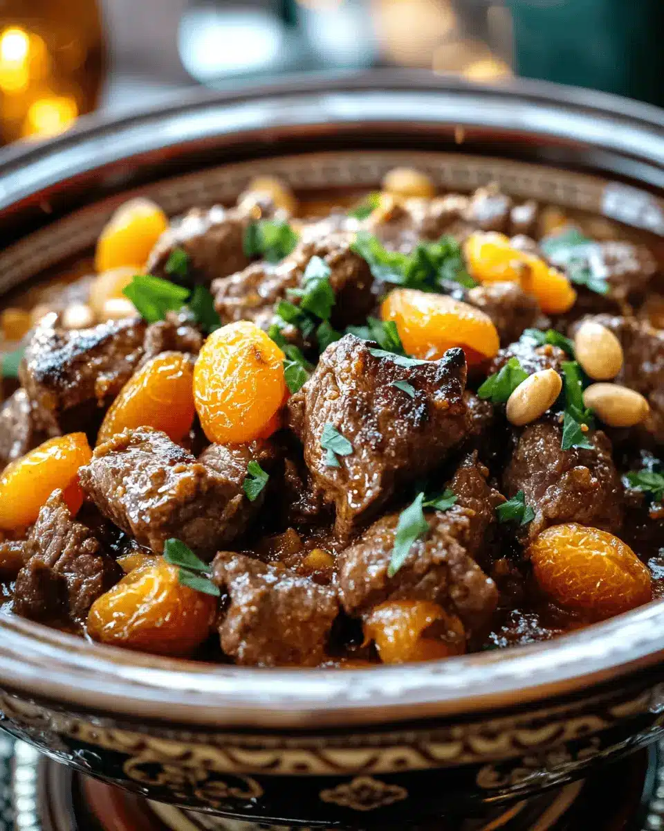 Spiced Lamb Tagine: Indulge in Sweet Apricots & Crunchy Almonds