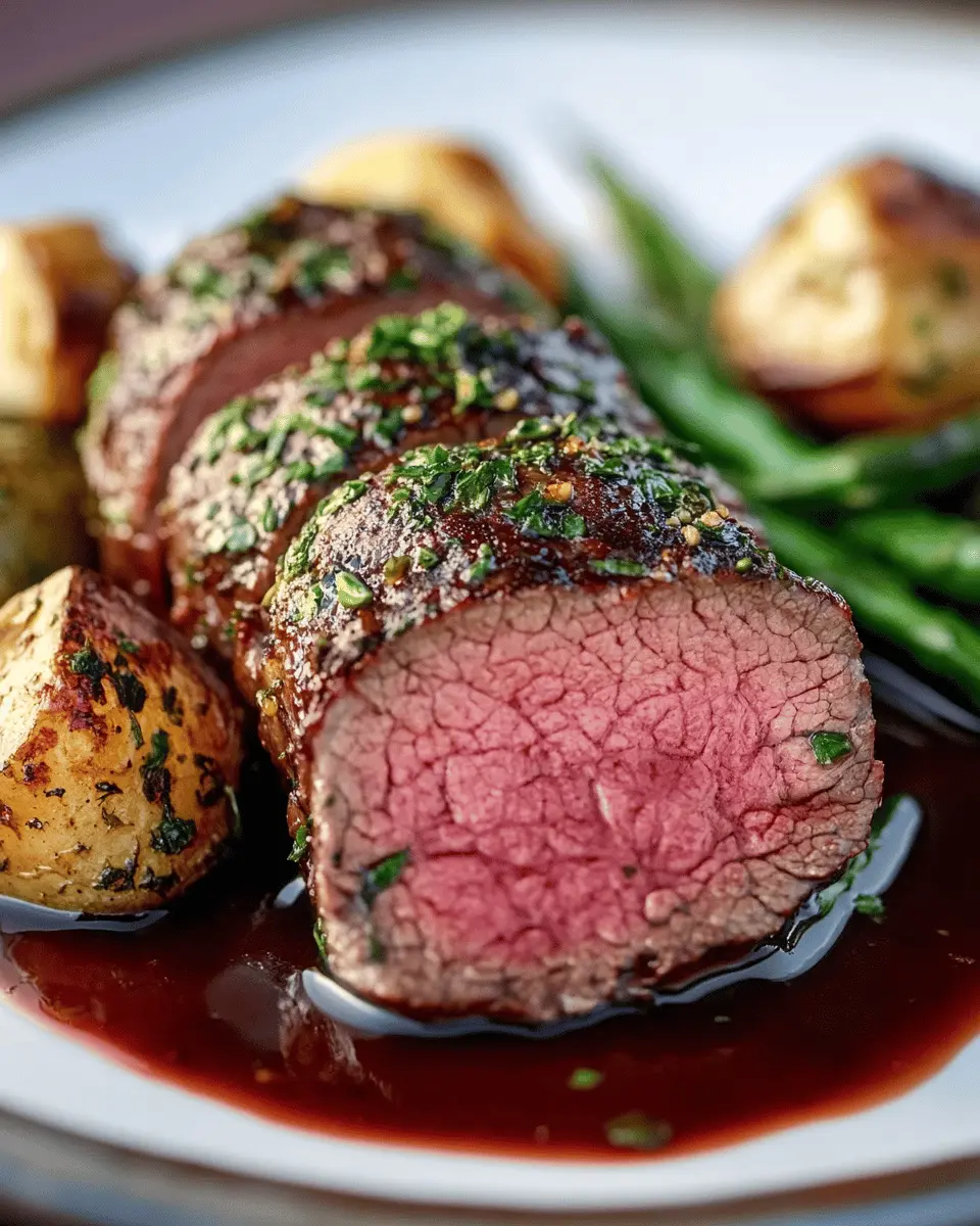 Herb-Crusted Beef Tenderloin with Red Wine Sauce: Simply Irresistible!