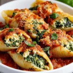Spinach & Ricotta Stuffed Shells with Tomato Basil Sauce First Image First Image