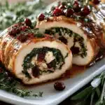 Stuffed Turkey Roulade with Spinach & Cranberry First Image First Image