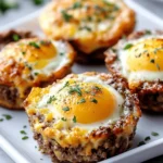 Ground Beef & Egg Breakfast Cups with Cheese Crust First Image First Image