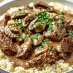 Keto Beef Stroganoff with Cauliflower Rice First Image First Image