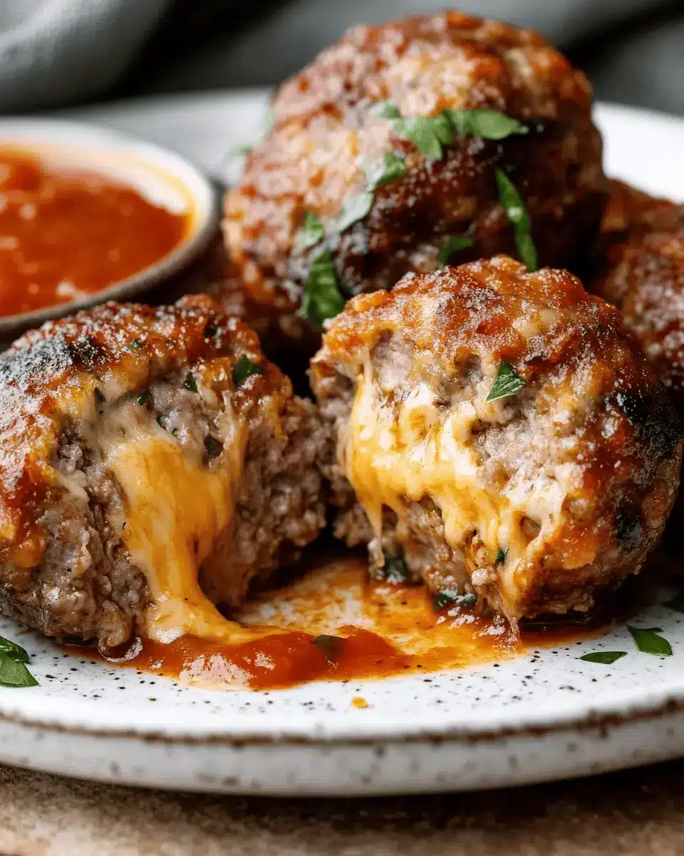 Cheddar-Stuffed Meatballs First Image First Image