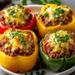 Egg-Stuffed Bell Peppers (Ground Beef Filling) First Image First Image