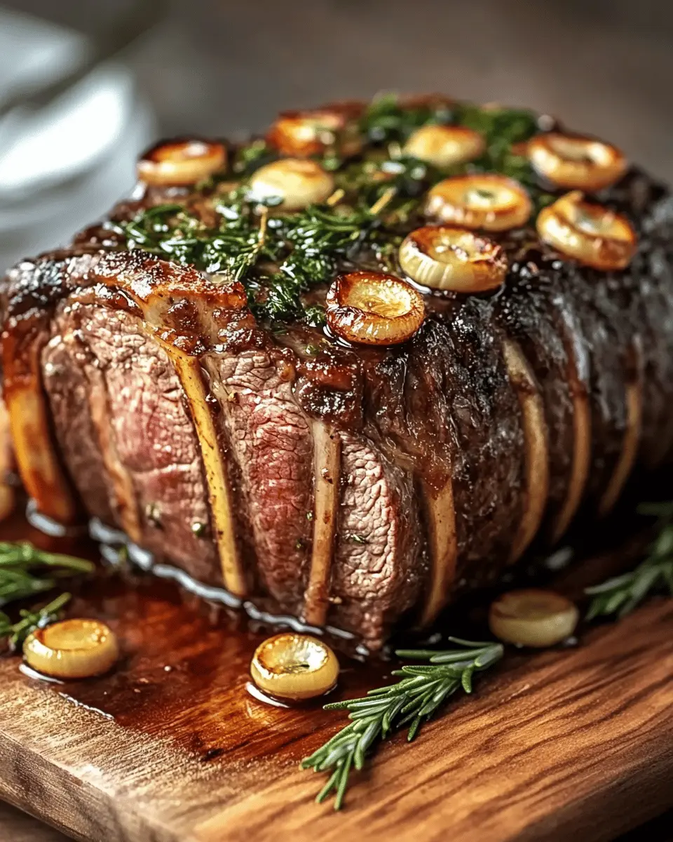 Bison Rib Roast with Garlic Drippings First Image First Image