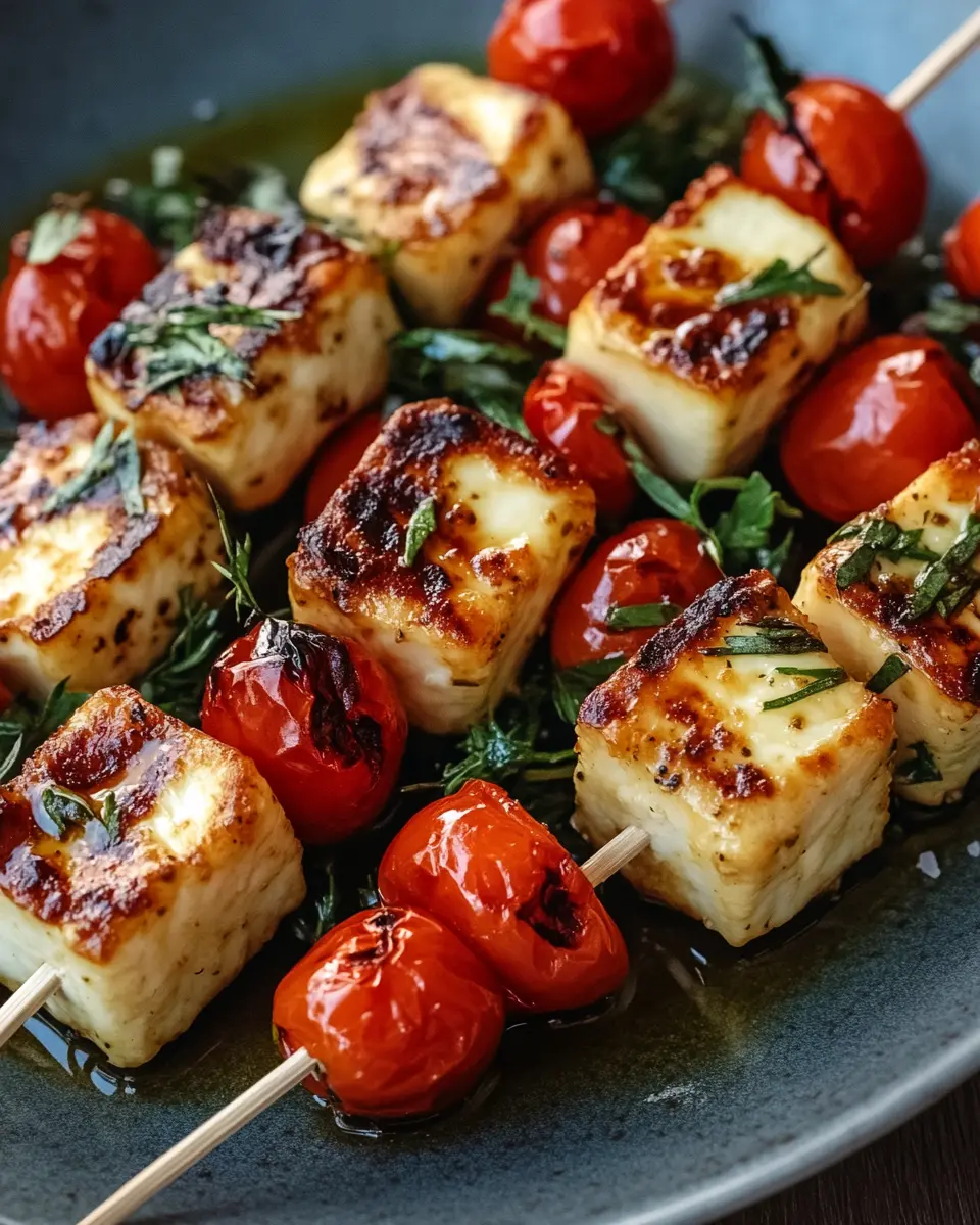 Halloumi & Cherry Tomato Skewers: Irresistibly Keto Grill Goodness