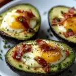 Baked Avocado Eggs with Crispy Bacon First Image First Image