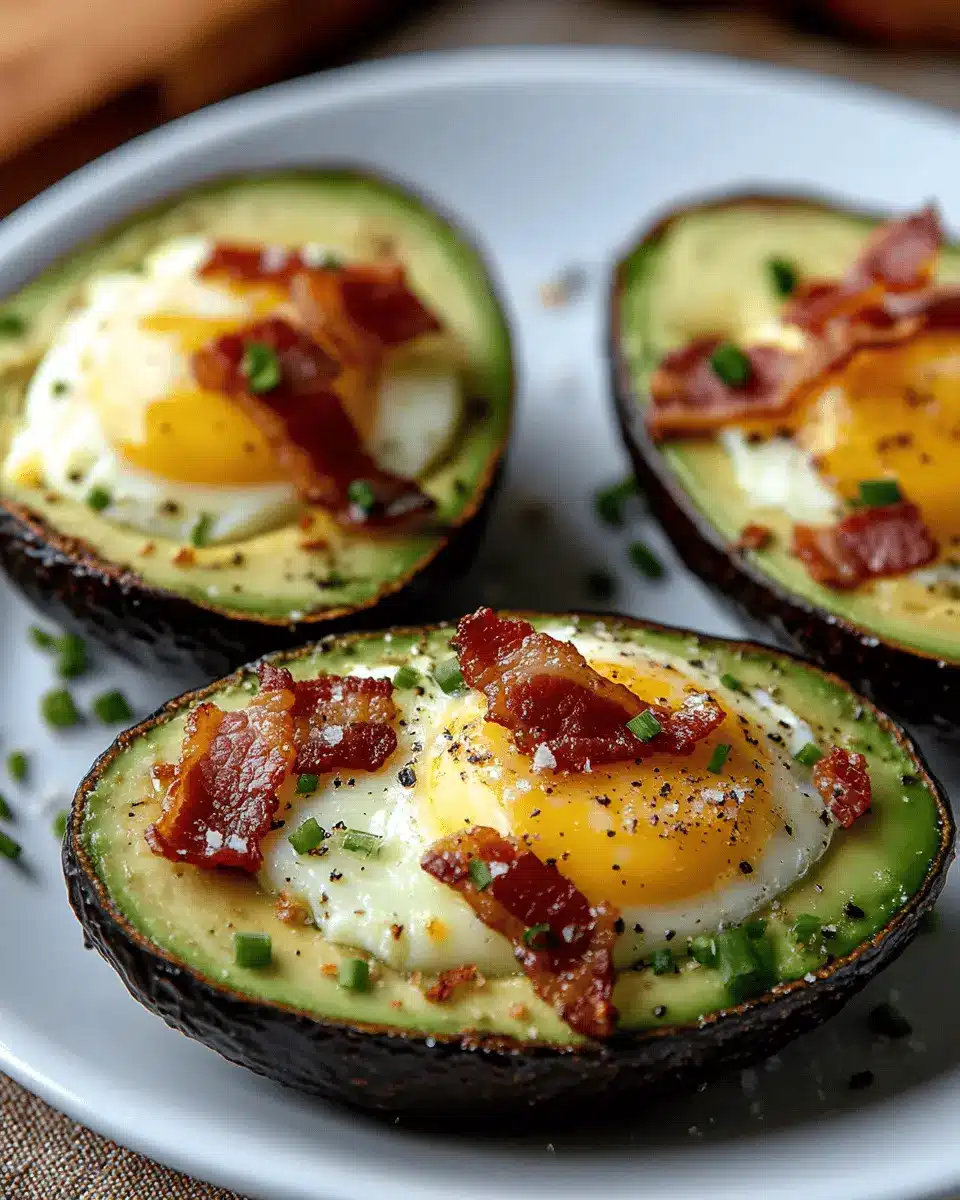 Baked Avocado Eggs with Crispy Bacon First Image First Image