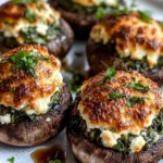 Spinach & Feta Stuffed Mushrooms – Air Fryer Keto Appetizer First Image First Image