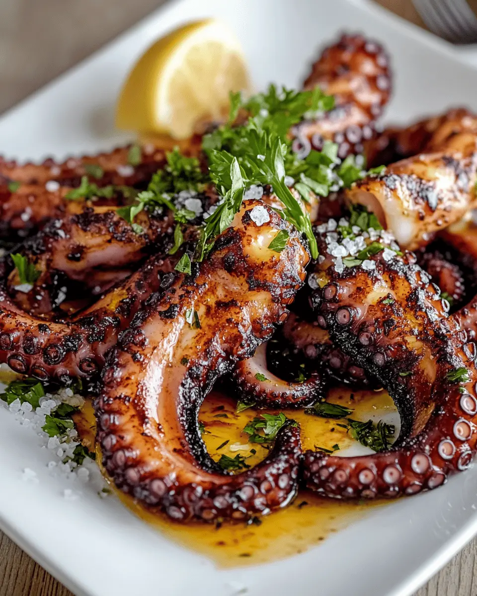 Grilled Octopus Tentacles in Smoky Butter First Image First Image