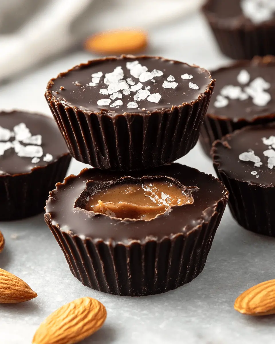Dark Chocolate Sea Salt Almond Butter Keto Cups Delightfully Easy