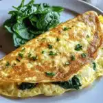 Fluffy Cheese Omelet with Spinach First Image First Image