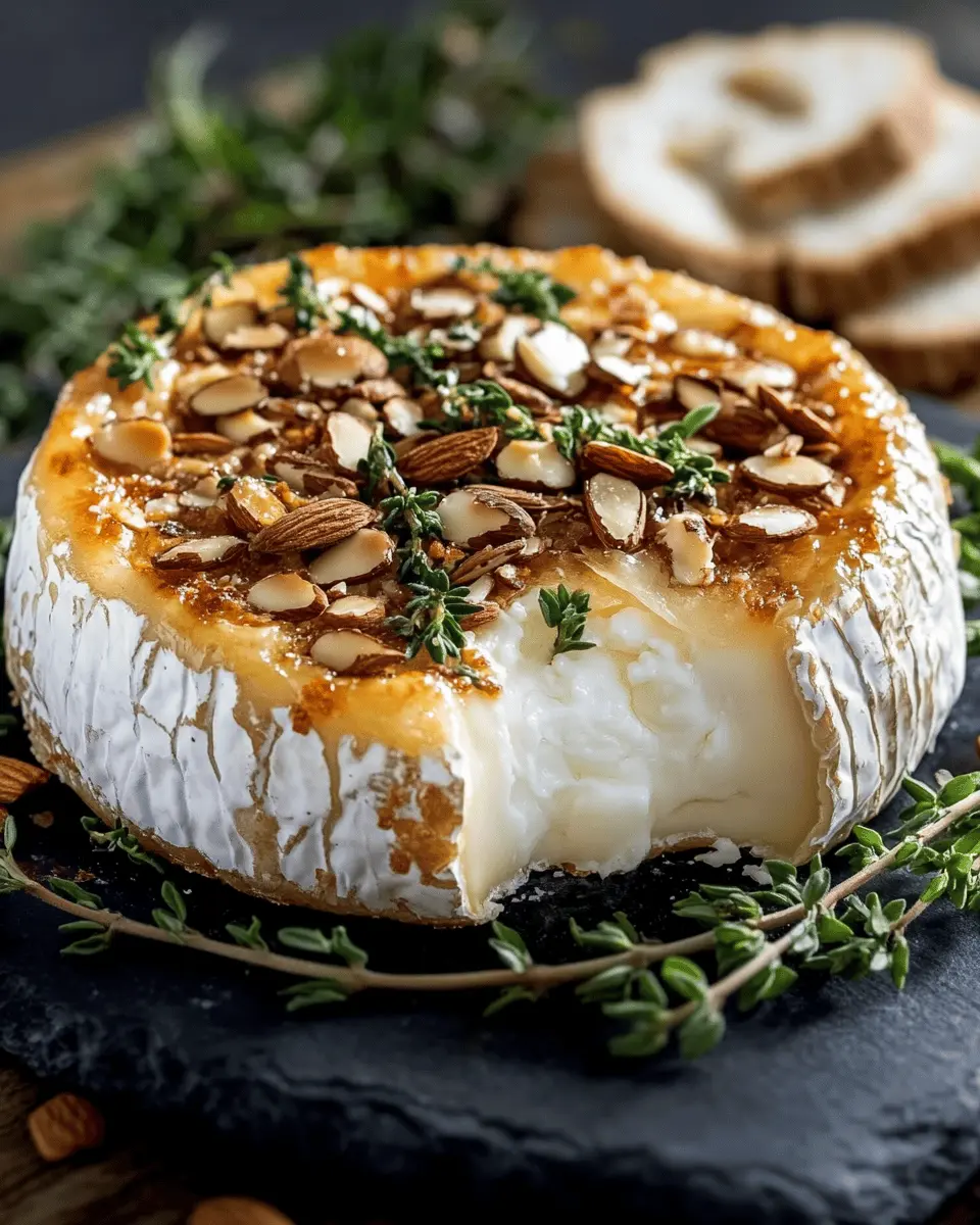 Baked Brie with Almonds & Herbs: Irresistibly Creamy Delight