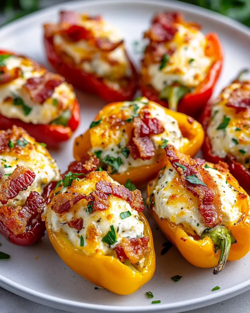 Cream Cheese & Bacon Stuffed Mini Peppers: The Best Keto Snack