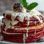Christmas Red Velvet Cloud Pancakes (Low-Carb, No Pork) First Image First Image