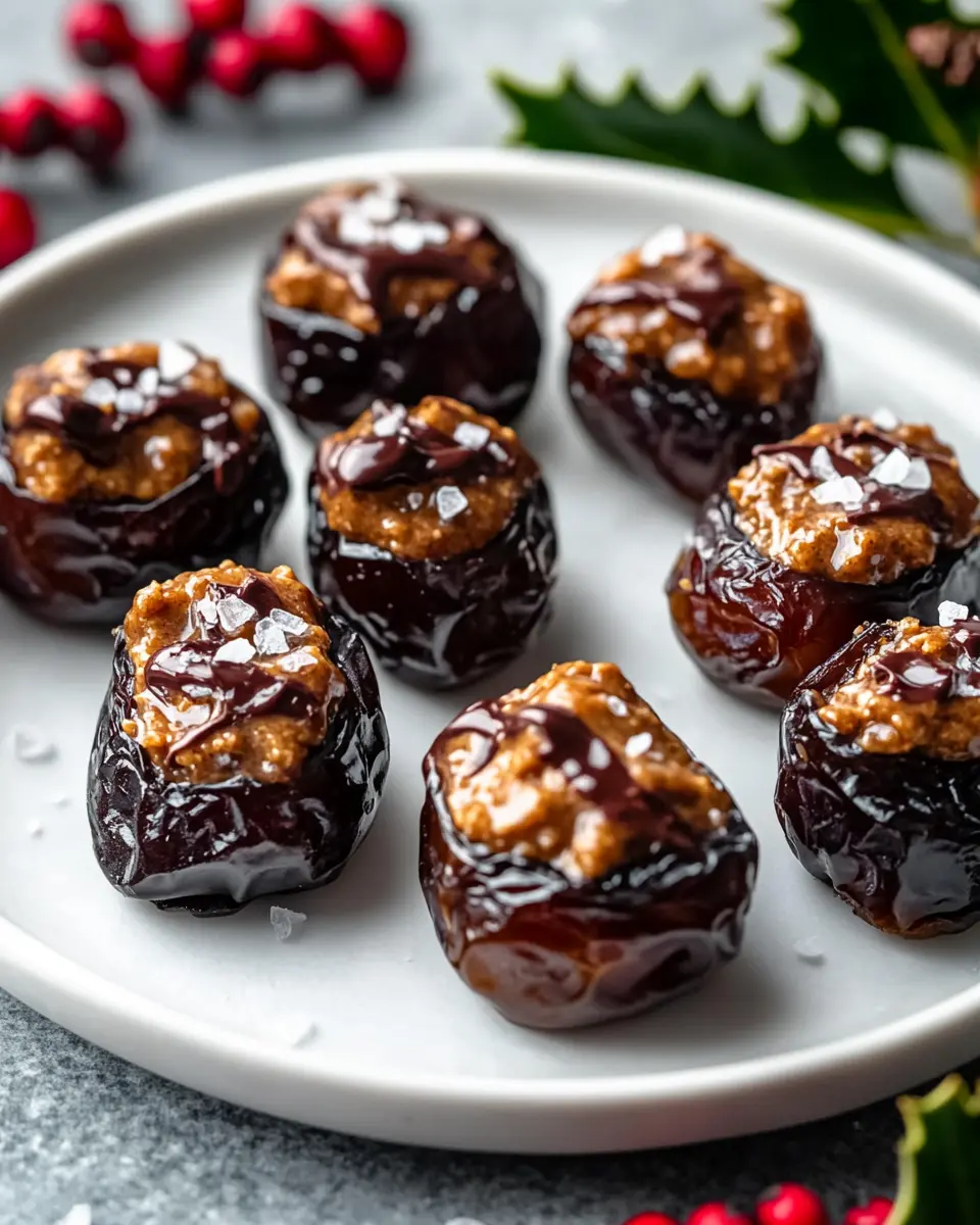 Christmas Almond Butter Stuffed Date Bites: Guilt-Free Indulgence