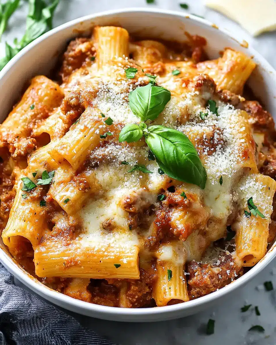 Four-Cheese Sausage Rigatoni: Indulgent Comfort in Every Bite