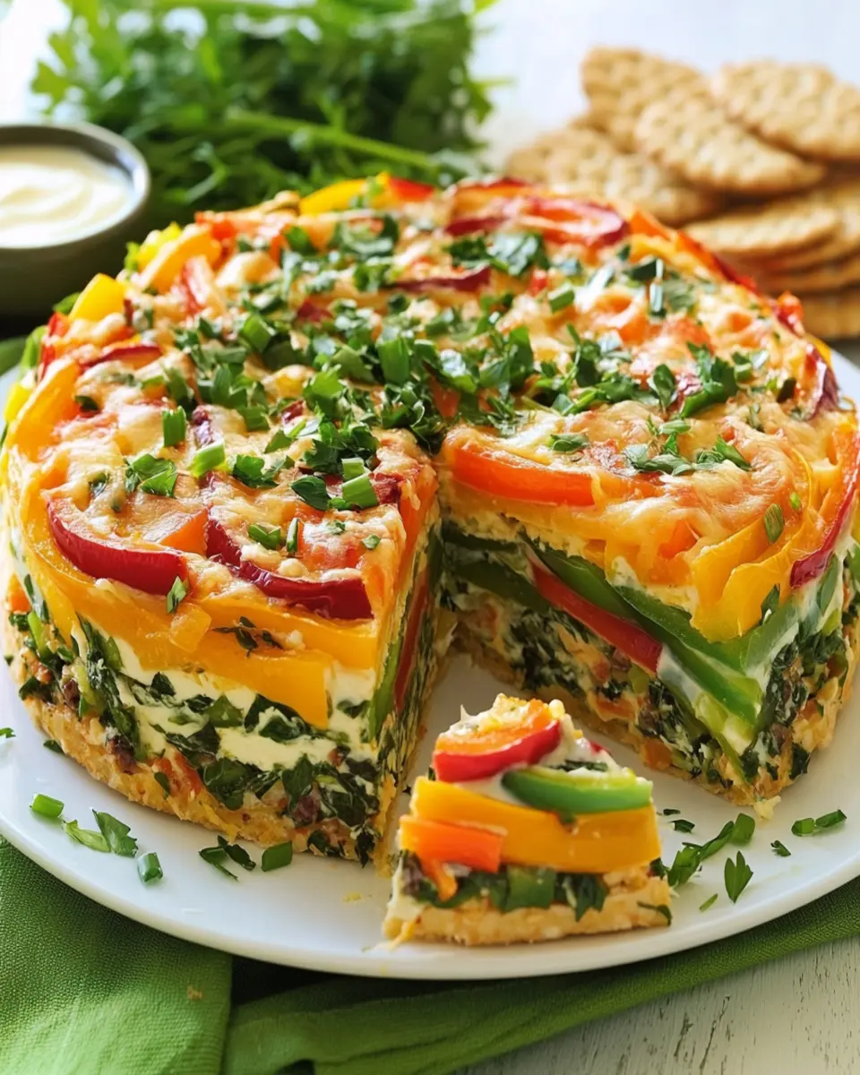 Cheddar Veggie Appetizer Torte: Irresistibly Cheesy Delight