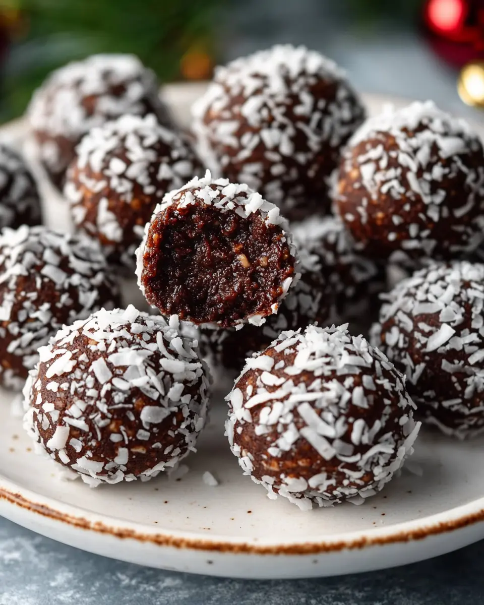 Christmas No-Bake Cocoa Coconut Energy Bites You’ll Adore
