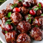 Cranberry BBQ Mini Meatball Skewers First Image First Image