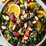 Kale & Quinoa Salad with Dates, Almonds & Citrus Dressing First Image First Image