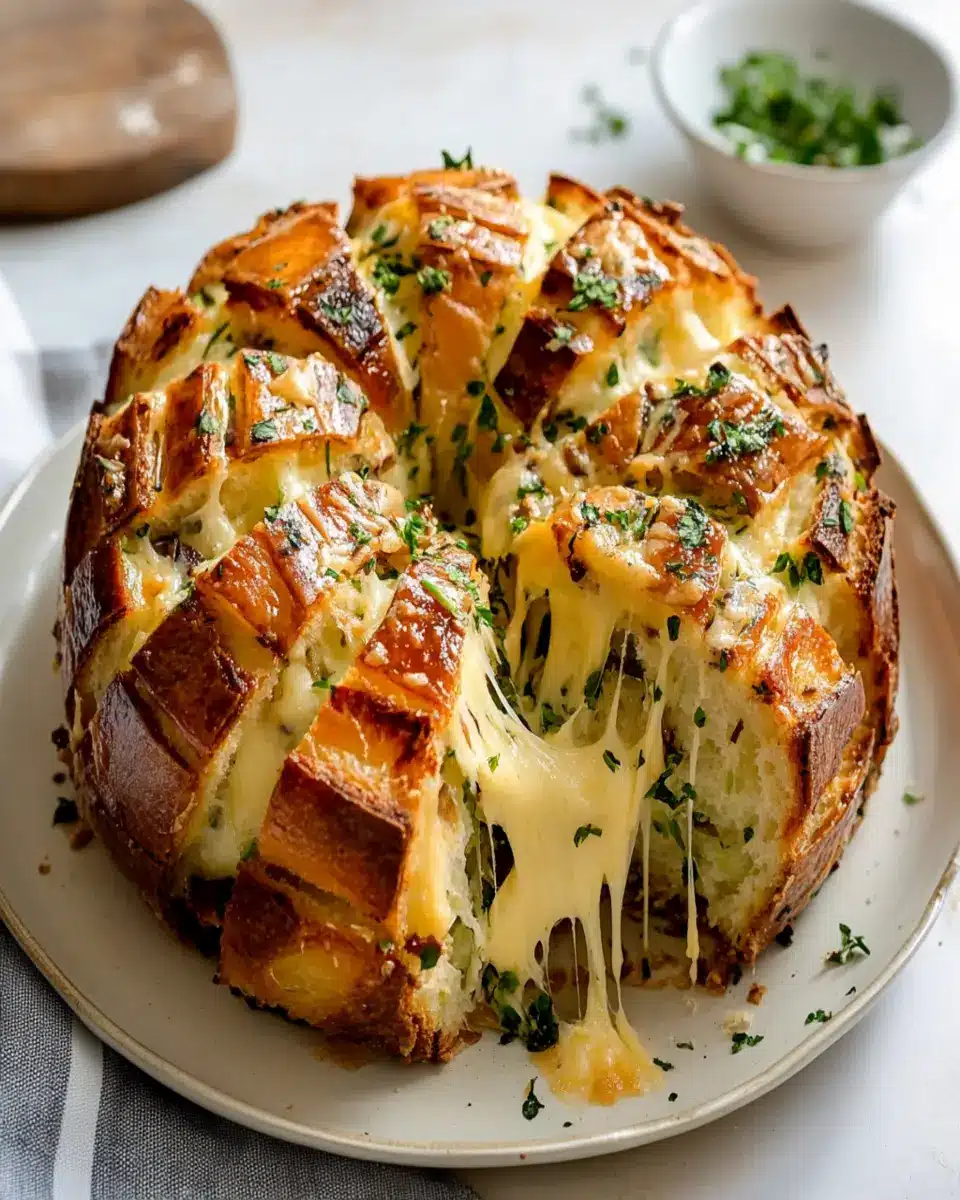 Easy Cheese Pull-Apart Bread: Indulge in Roasted Garlic Bliss