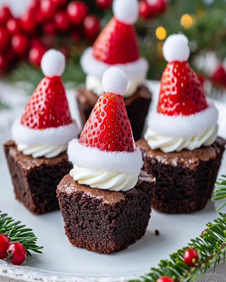 santa hat brownie bites First Image First Image