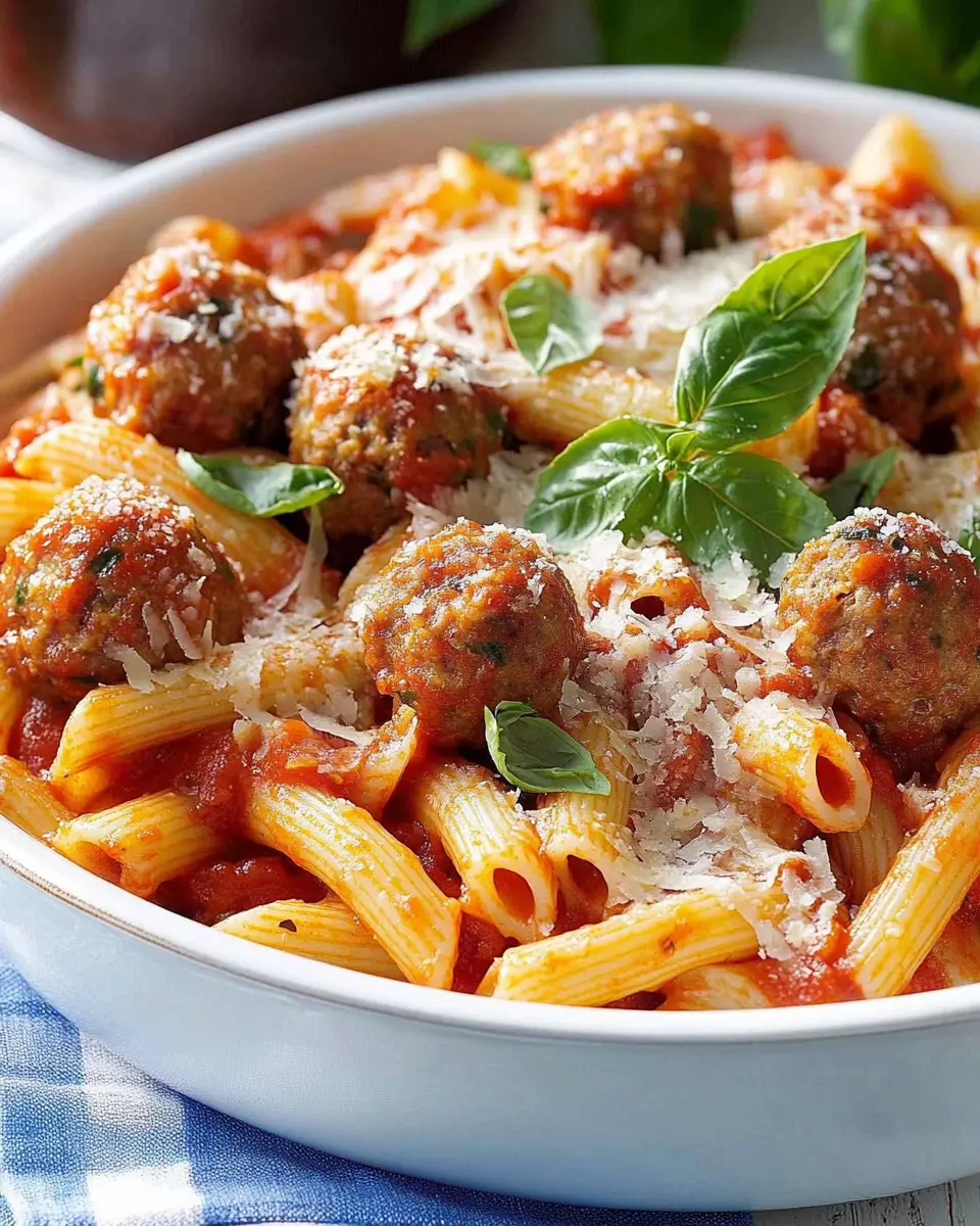 Three-Cheese Meatball Mostaccioli: Indulge in Home Cooking Bliss