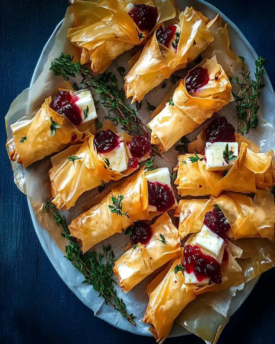 Cranberry and Brie Filo Crackers: Irresistibly Gooey Delights