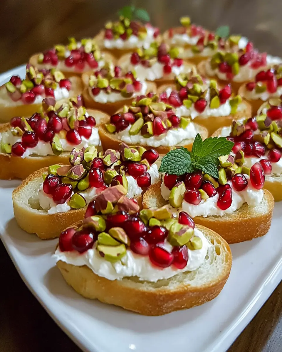 Pomegranate Pistachio Crostini First Image First Image