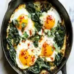 Skillet-Baked Eggs with Spinach, Yogurt, and Chili Oil First Image First Image