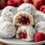 Raspberry Filled Almond Snowball Cookies First Image First Image