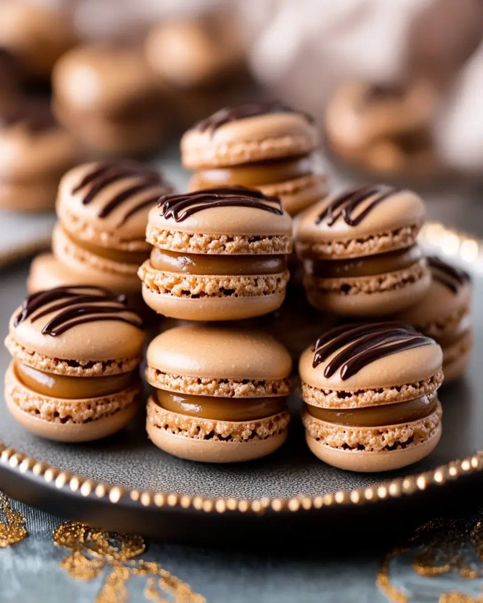 Decadent Chocolate Caramel Macarons First Image First Image