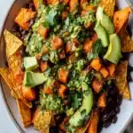 Sweet Potato and Black Bean Nachos with Green Chile Salsa First Image First Image