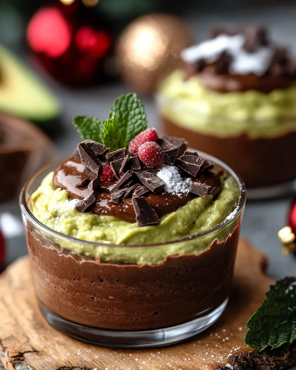 Christmas Peppermint Chocolate Avocado Mousse Cups Delightfully Decadent
