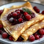 Christmas Spiced Almond Flour Crepes with Sugar-Free Berry Compote First Image First Image