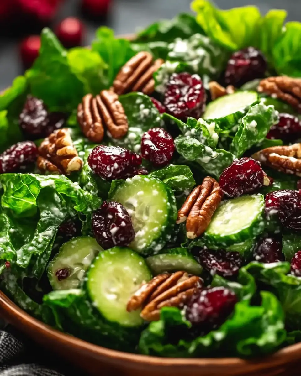 Christmas Green Goddess Salad: Indulgent with Pecans & Cranberries