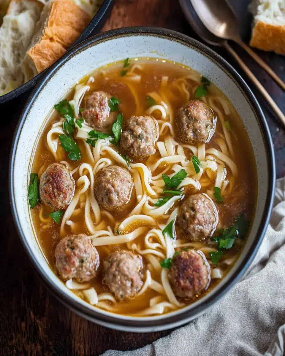 Easy Meatball Soup that Warms Your Soul with Noodles