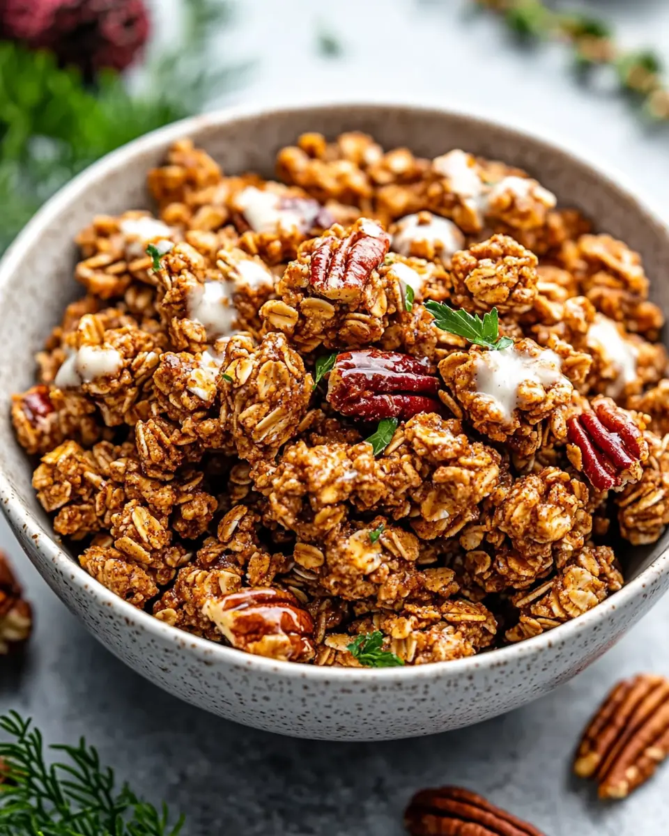 Christmas Cinnamon Butter Pecan Keto Granola Clusters Made Easy