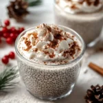 Christmas Keto Eggnog Chia Pudding with Cinnamon Whipped Cream First Image First Image