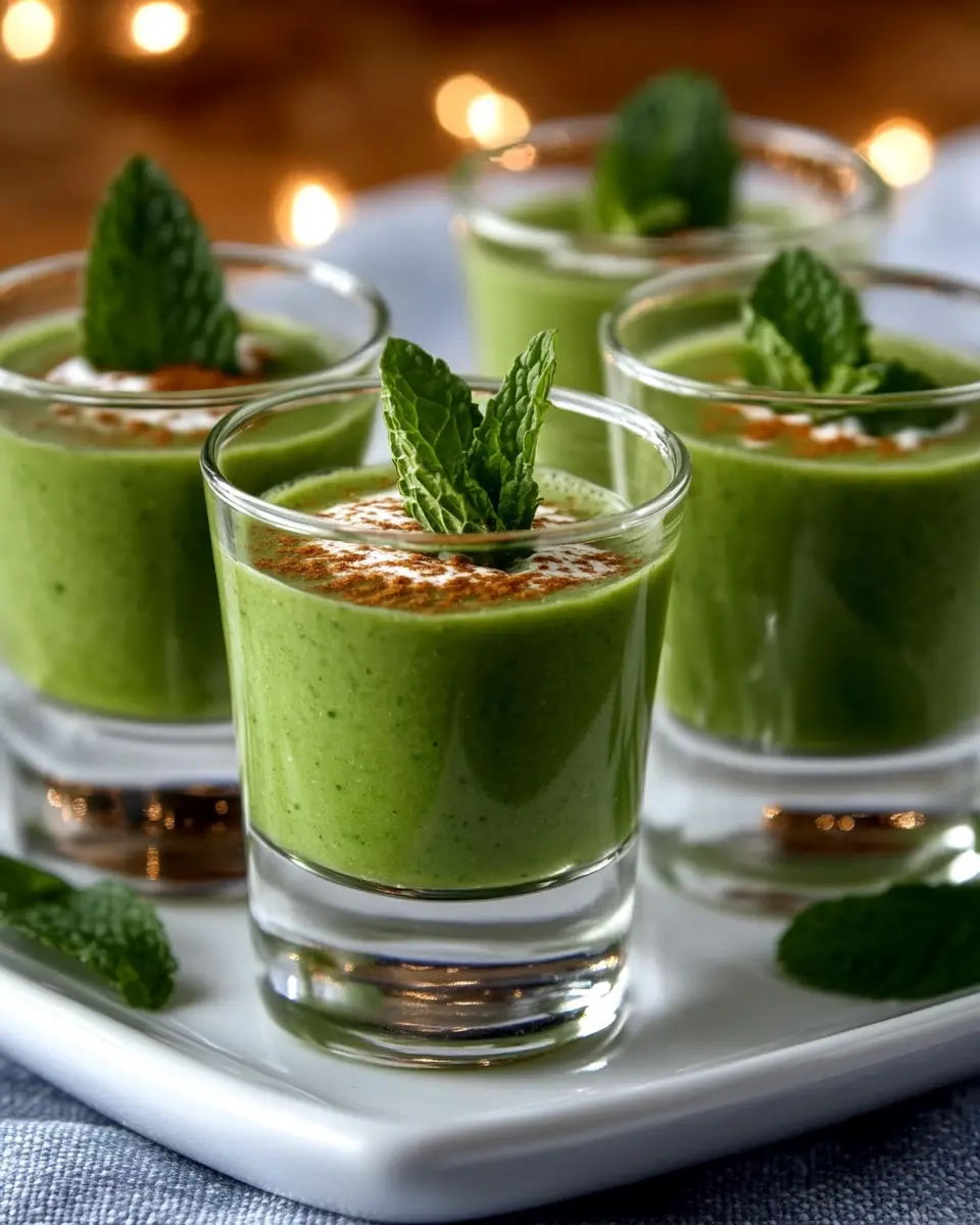 Christmas Green Pea & Mint Keto Soup Shooters: Irresistibly Creamy!