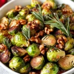 Christmas Maple-Rosemary Roasted Brussels Sprouts with Walnuts First Image First Image