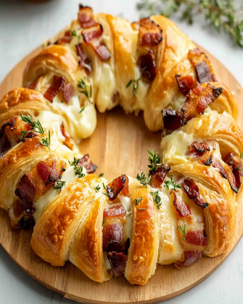 Bacon Brie Crescent Wreath: Indulgent Flavor for Every Gathering