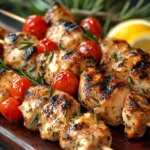 Christmas Lemon-Rosemary Grilled Chicken Skewers First Image First Image