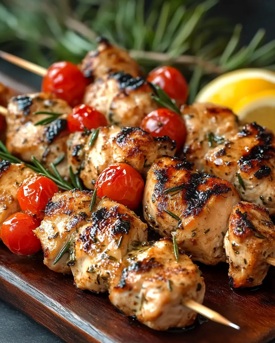 Christmas Lemon-Rosemary Grilled Chicken Skewers: Juicy Delights!