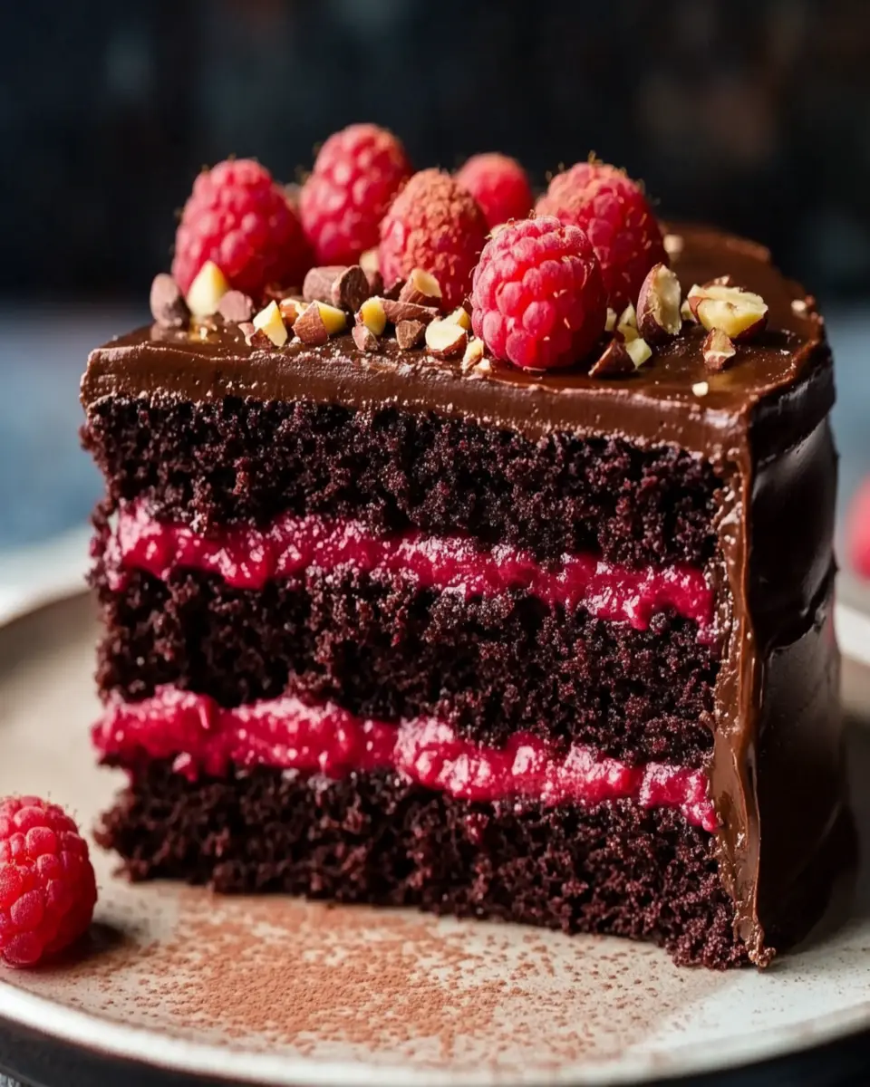 Extra Moist Chocolate Cake with Raspberry & Hazelnut Bliss